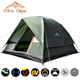 3-4 Person Camping Tent Dual Layer Windbreak Waterproof Anti UV Tourist Tents for Fishing Hiking Beach Travel 3 Season Tent