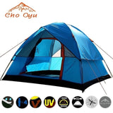 3-4 Person Camping Tent Dual Layer Windbreak Waterproof Anti UV Tourist Tents for Fishing Hiking Beach Travel 3 Season Tent