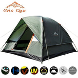 3-4 Person Camping Tent Dual Layer Windbreak Waterproof Anti UV Tourist Tents for Fishing Hiking Beach Travel 3 Season Tent