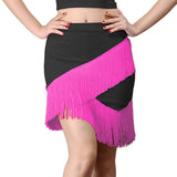 Mini Tassel Fringe Skirt Women High Waist Summer Bodycon Casual Short Skirts Ballroom Tango Latin Dance Bottoms Dancing Skirts