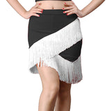 Mini Tassel Fringe Skirt Women High Waist Summer Bodycon Casual Short Skirts Ballroom Tango Latin Dance Bottoms Dancing Skirts