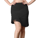 Mini Tassel Fringe Skirt Women High Waist Summer Bodycon Casual Short Skirts Ballroom Tango Latin Dance Bottoms Dancing Skirts