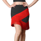 Mini Tassel Fringe Skirt Women High Waist Summer Bodycon Casual Short Skirts Ballroom Tango Latin Dance Bottoms Dancing Skirts