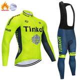 2019 New Tinkoff Winter thermal fleece Cycling Clothes NW men's Jersey suit outdoor riding bike MTB clothing warm Bib Pants set