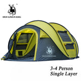 Large throw tent outdoor 3-4persons automatic speed open throwing pop up windproof waterproof beach camping tent large space