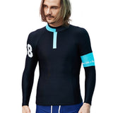 Long sleeve mens swimwear rashguard surf clothing diving suits shirt for man surfing swimming gym fitness tight rash guards