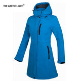 THE ARCTIC LIGHT Camping Fleece Waterproof Soft shell Jacket Women Outdoor Impermeable Long Hiking Coat Hunting Clothes