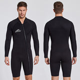 SBART 3MM Neoprene Wetsuit Men Keep Warm Swimming Scuba Diving Bathing Suit Short Sleeve Triathlon Wetsuit for Surf Snorkeling