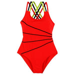 Andzhelika Swimsuit Girls One Piece Swimwear Solid Bandage Bodysuit Children Beachwear Sports Swim Suit Bathing Suit AK8675