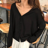 Chiffon Blouse Women Long Sleeve V Neck Tops Female Ladies Spring Autumn Blouses Shirts