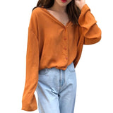 Chiffon Blouse Women Long Sleeve V Neck Tops Female Ladies Spring Autumn Blouses Shirts
