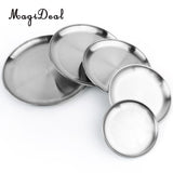 Stainless Steel Round Plate Dish Camping Picnic Food Salad Container Home Kitchenware Outdoors