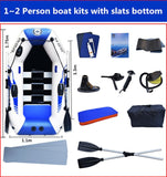 Outdoor Water Inflatable Boat175cm PVC Boat  Wear-resistant 1-2Person Inflatables Kayak Fishing Boat Air Deck Bottom E-Motor