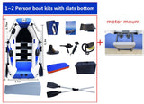 Outdoor Water Inflatable Boat175cm PVC Boat  Wear-resistant 1-2Person Inflatables Kayak Fishing Boat Air Deck Bottom E-Motor