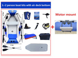 Outdoor Water Inflatable Boat175cm PVC Boat  Wear-resistant 1-2Person Inflatables Kayak Fishing Boat Air Deck Bottom E-Motor