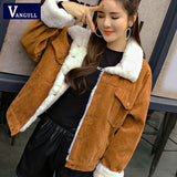 Vangull casaco de inverno feminino grosso peles forrado casacos parkas moda falso forro de pele veludo bombardeiro jaquetas bonito outwear 2019 novo