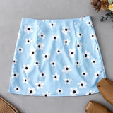 Foridol sunflower boho skirt women high waist floral skirts bottoms 2020 summer new blue beach streetwear bodycon mini skirt
