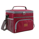 Branded 15L Blue Red Insulated Thermal Cooler Lunch box bag for outdoor Picnic Car using Bolsa termica loncheras para mujer