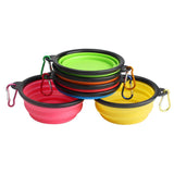 Aollapsible Pet Silicone Bowl Portable Outdoor Camping Travel Folding Dog Bowl Water Bowl Kettle Pet Dog Food Bowl