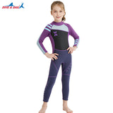 DIVE&SAIL 2.5MM Neoprene Cute Girl Thermal Wetsuits Children Full Body Diving Suits Surf Swimwear Sunscreen Keep Warm Clothing