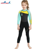 DIVE&SAIL 2.5MM Neoprene Cute Girl Thermal Wetsuits Children Full Body Diving Suits Surf Swimwear Sunscreen Keep Warm Clothing