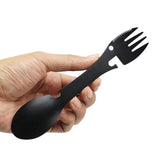 HobbyLane Stainless Steel Spoon Fork Bottle Opener Portable Outdoor Survival Tool Camping Equipment Cookware