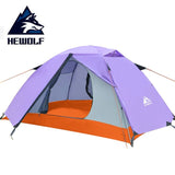Hewolf 2 Person Waterproof Camping Tents For Outdoor Recreation  Double Layer 4 Seasons Hiking Fishing Beach Tourist Tents