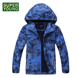 Children Fitness Outdoor Hiking Fleece Jackets Kids Softshell Waterproof Rain Coats Toddler Training Camping Winter Warm Clothes