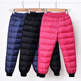 Spring Autumn Outdoors Camping Trekking Play Students Children Frivolous Pants Girl Baby Clothes Keep Warm Trousers 90% Down