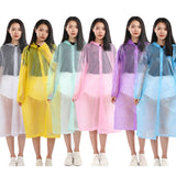 Adult children men and women hooded raincoat EVA matte thick rain clothes waterproof rain transparent outdoor camping set