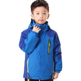 2 IN 1 Children Outdoor Windproof 2 Layers Hiking Jackets Boys Girls Winter Sport Skiing Hooded Coat Kids Camping Fleece Clothes