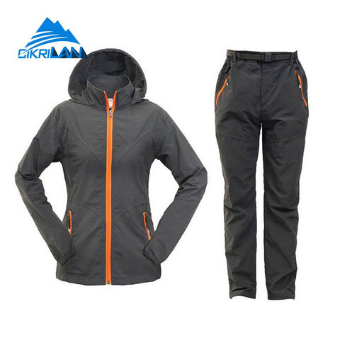 Summer Autumn Outdoor Sport Hiking Camping Fishing Sets Cycling Jacket Pants Women Hunting Clothes Quick Dry Sun Protection Suit