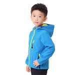 Children Spring&Autumn Softshell jacket girls and boys Windbreaker Fleece clothes Kids Outdoor Waterproof Coat With Hooded