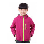 Children Spring&Autumn Softshell jacket girls and boys Windbreaker Fleece clothes Kids Outdoor Waterproof Coat With Hooded