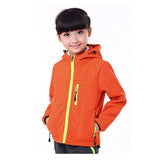 Children Spring&Autumn Softshell jacket girls and boys Windbreaker Fleece clothes Kids Outdoor Waterproof Coat With Hooded