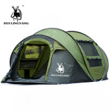Large throw tent outdoor 3-4persons automatic speed open throwing pop up windproof waterproof beach camping tent large space