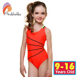 Andzhelika Swimsuit Girls One Piece Swimwear Solid Bandage Bodysuit Children Beachwear Sports Swim Suit Bathing Suit AK8675