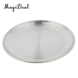Stainless Steel Round Plate Dish Camping Picnic Food Salad Container Home Kitchenware Outdoors