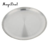 Stainless Steel Round Plate Dish Camping Picnic Food Salad Container Home Kitchenware Outdoors