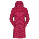 SNOWWOLF 2018 Women Heated Outdoor Winter Clothes USB Infrared Heating Hooded Long Down Jacket Camping Hiking Thermal Women Coat