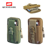 Queshark Mini Outdoor Camping Bags Waterproof  800D Nylon Military Tactical Molle Pouch Waist Bag For 5.5 inch Mobile Phone