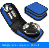 Travel supplies portable travel folding picnic bag Barbecue picnic cutlery set Outdoor stainless steel tableware