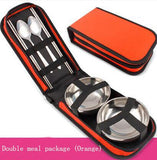 Travel supplies portable travel folding picnic bag Barbecue picnic cutlery set Outdoor stainless steel tableware
