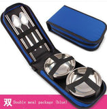 Travel supplies portable travel folding picnic bag Barbecue picnic cutlery set Outdoor stainless steel tableware