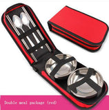 Travel supplies portable travel folding picnic bag Barbecue picnic cutlery set Outdoor stainless steel tableware
