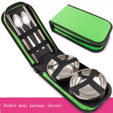 Travel supplies portable travel folding picnic bag Barbecue picnic cutlery set Outdoor stainless steel tableware
