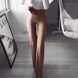 Flare Pants Women Solid Wide Leg High Waist Trousers Women Solid Elastic Bell Bottom Pant Workwear Pants & Capris Pantalon Femme